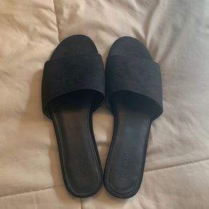 J. Crew microsuede single strap slide sandals